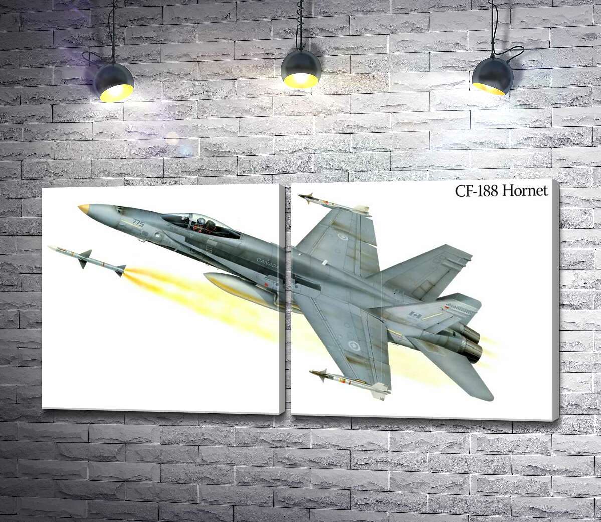модульна картина Канадський багатоцільовий винищувач McDonnell Douglas CF-18 Hornet