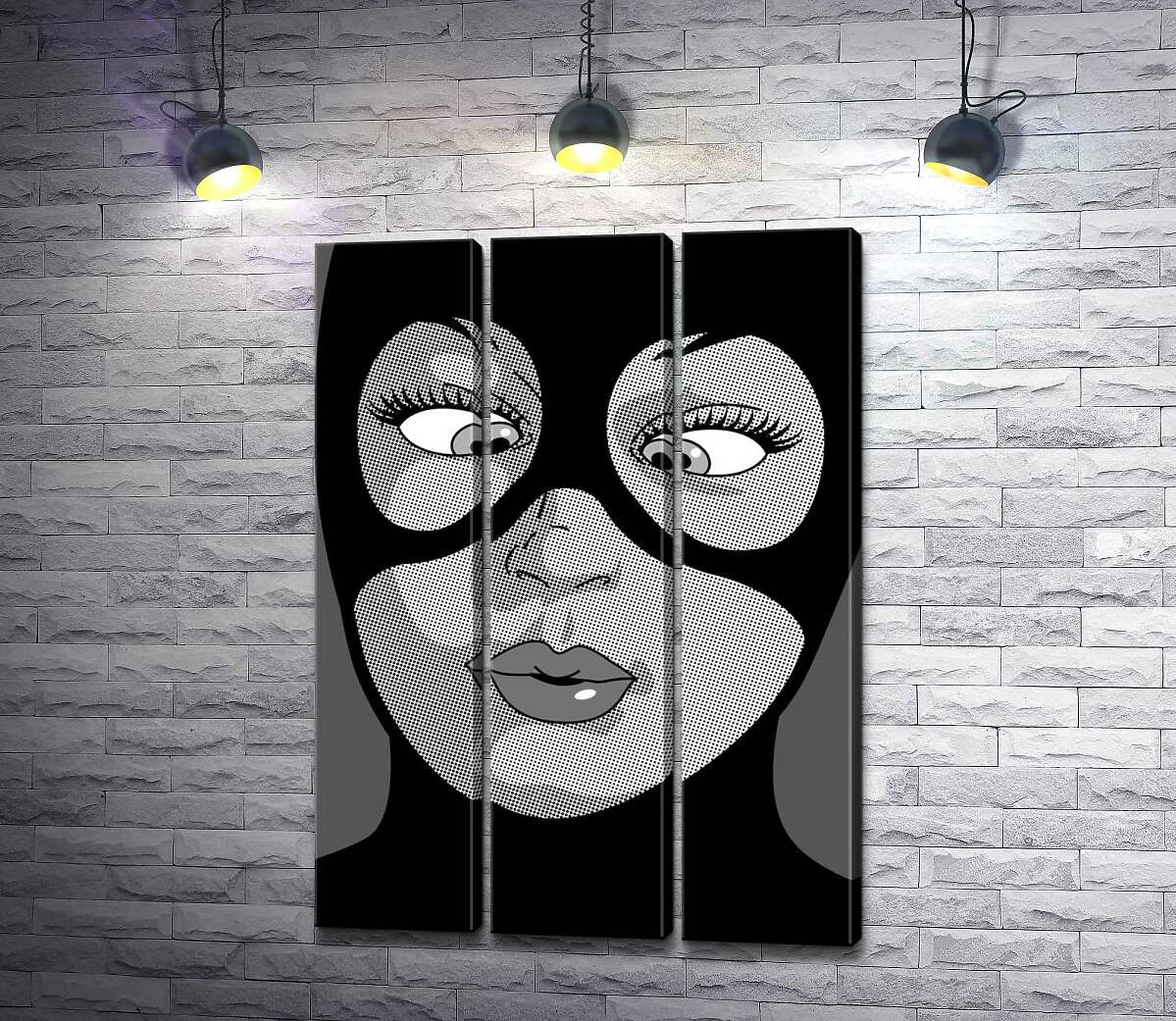 модульная картина Женщина-кошка (Cat woman) весело кривляется