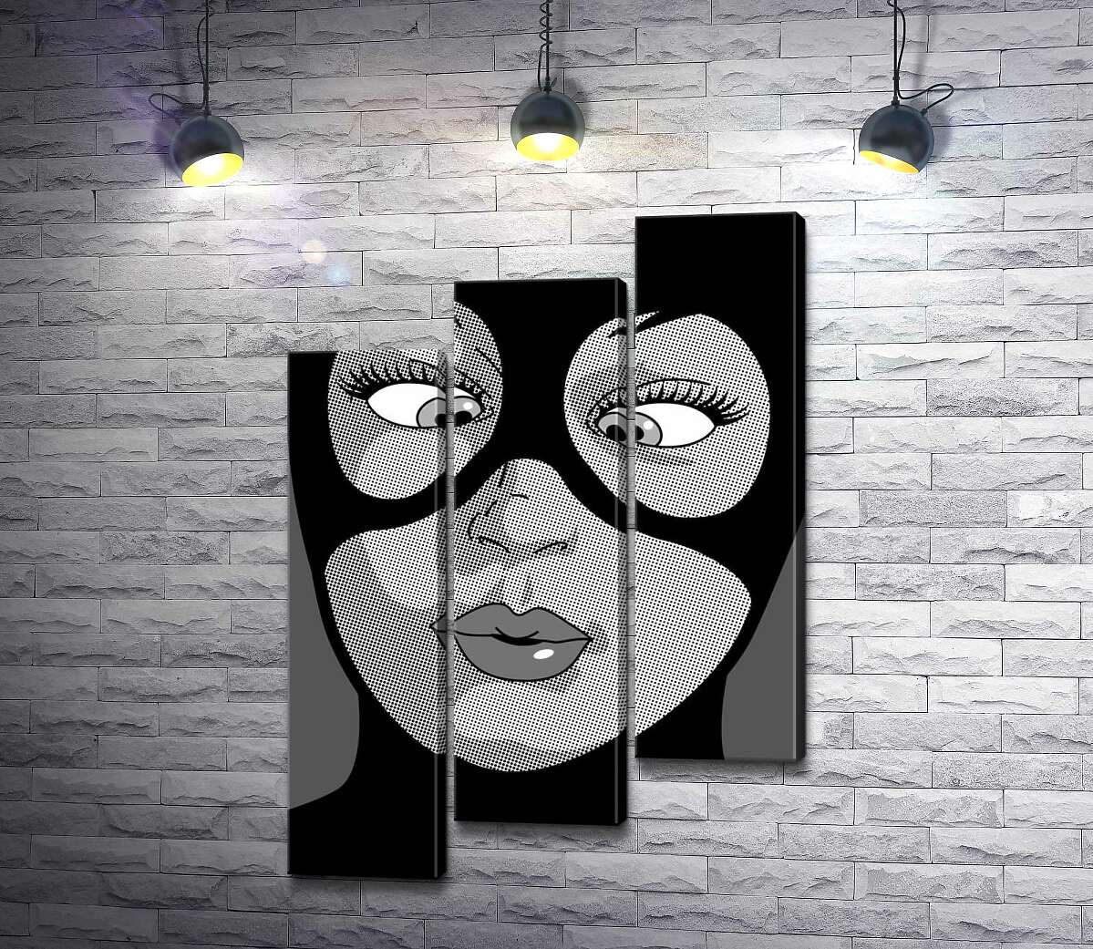 модульна картина Жінка-кішка (Cat woman) весело кривляється (Модуль №14)