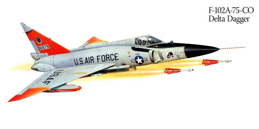 картина-постер Convair F-102 Delta Dagger – самолет-истребитель американского производства