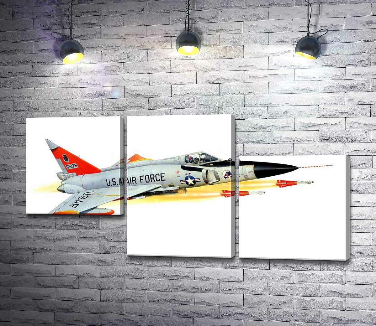 модульная картина Convair F-102 Delta Dagger – самолет-истребитель американского производства (Модуль №13)