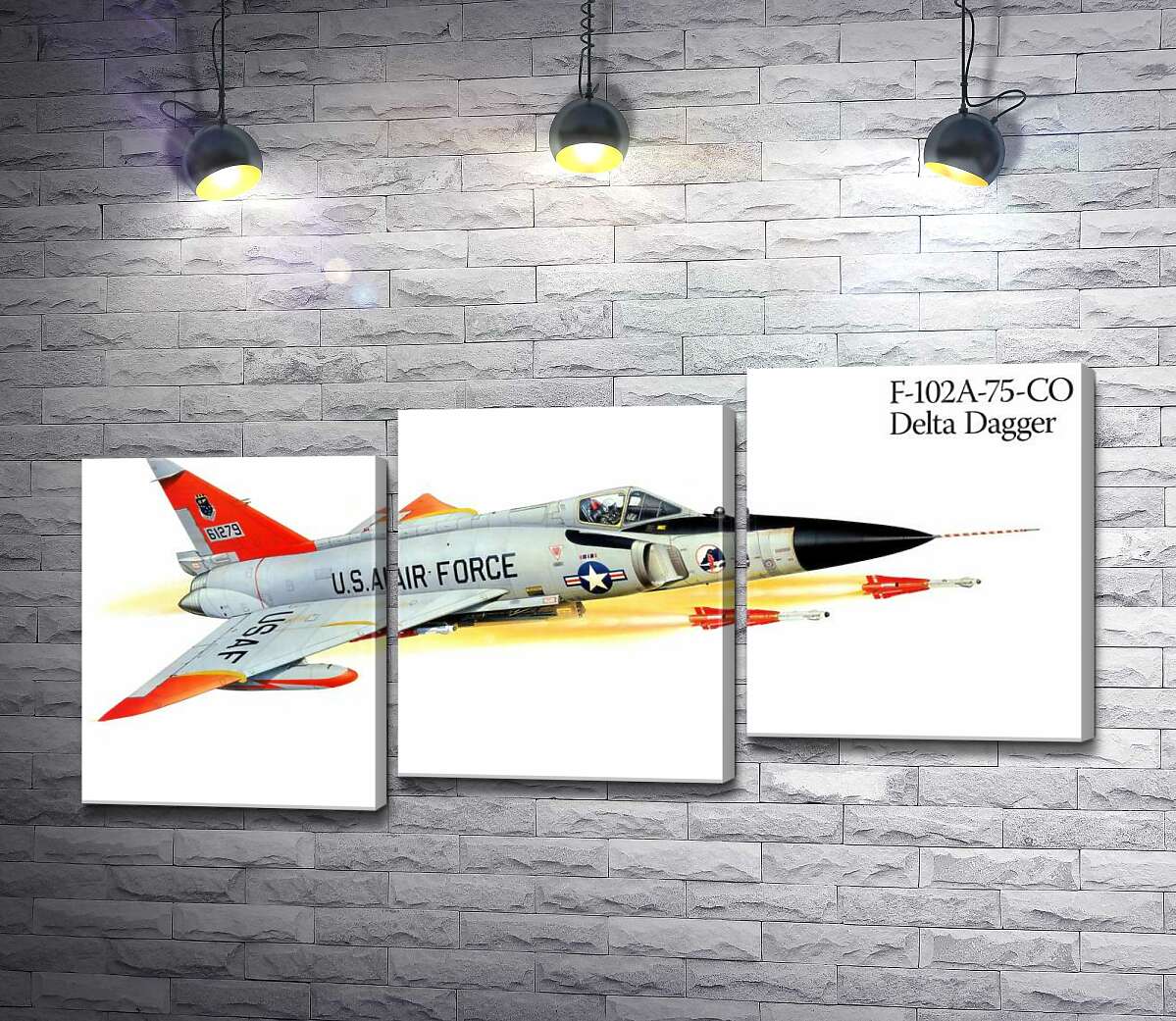 модульна картина Convair F-102 Delta Dagger - літак-винищувач американського виробництва (Модуль №14)