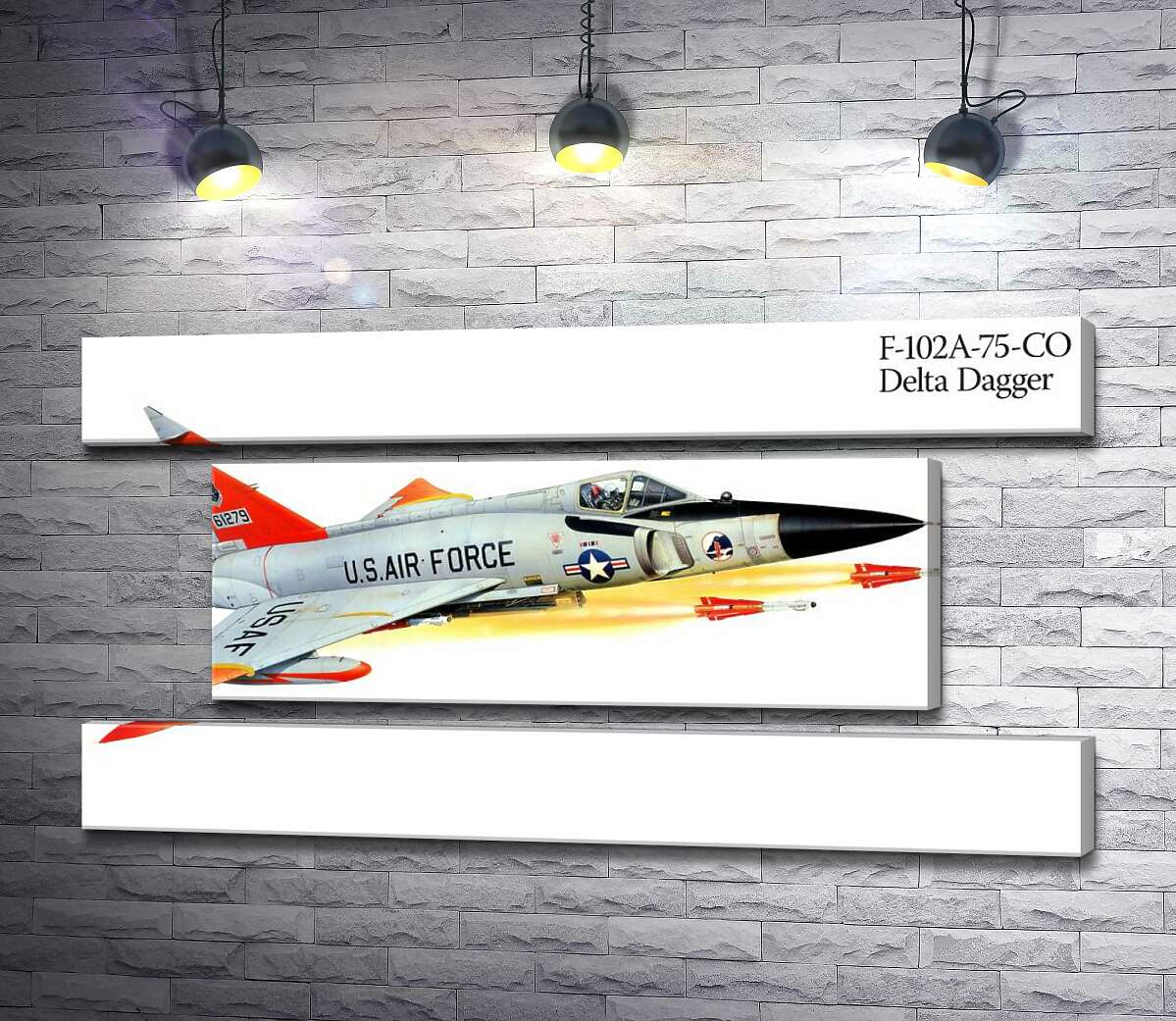 модульная картина Convair F-102 Delta Dagger – самолет-истребитель американского производства (Модуль №18)