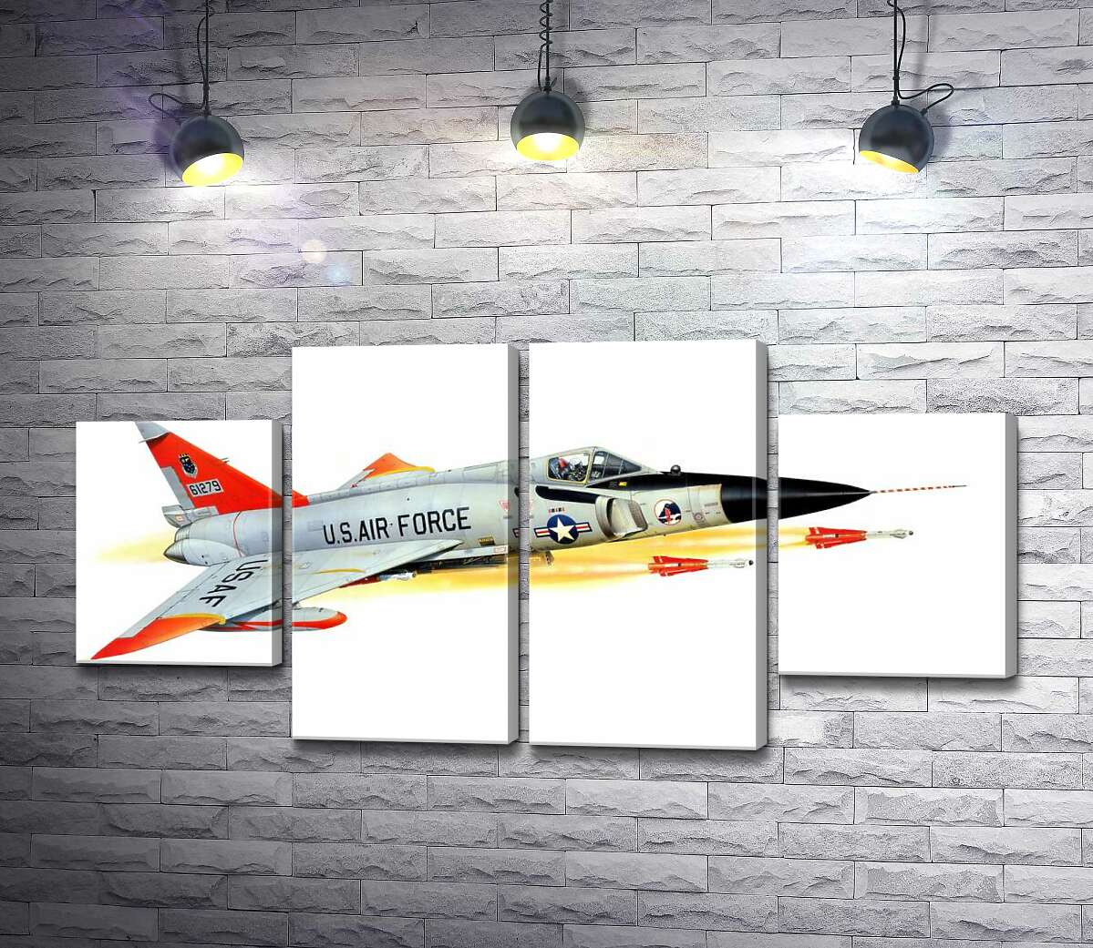 модульная картина Convair F-102 Delta Dagger – самолет-истребитель американского производства (Модуль №20)