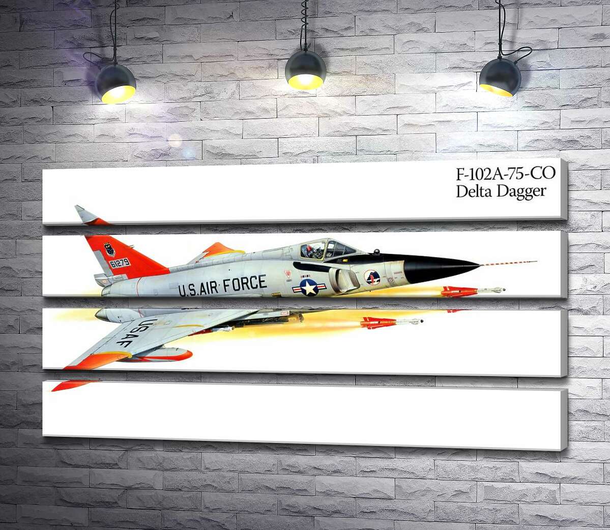 модульная картина Convair F-102 Delta Dagger – самолет-истребитель американского производства (Модуль №22)