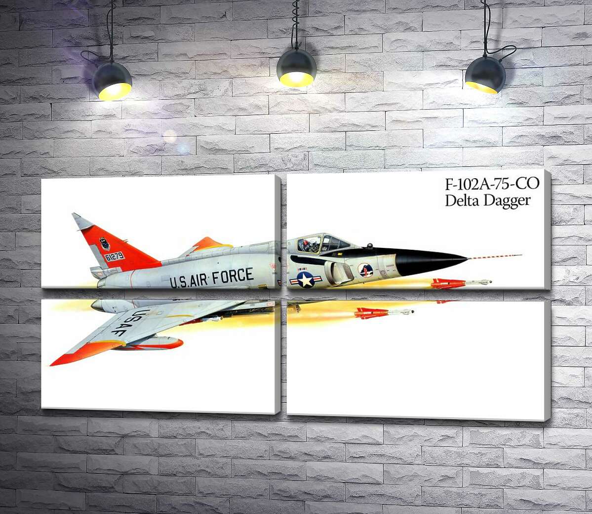 модульна картина Convair F-102 Delta Dagger - літак-винищувач американського виробництва (Модуль №25)