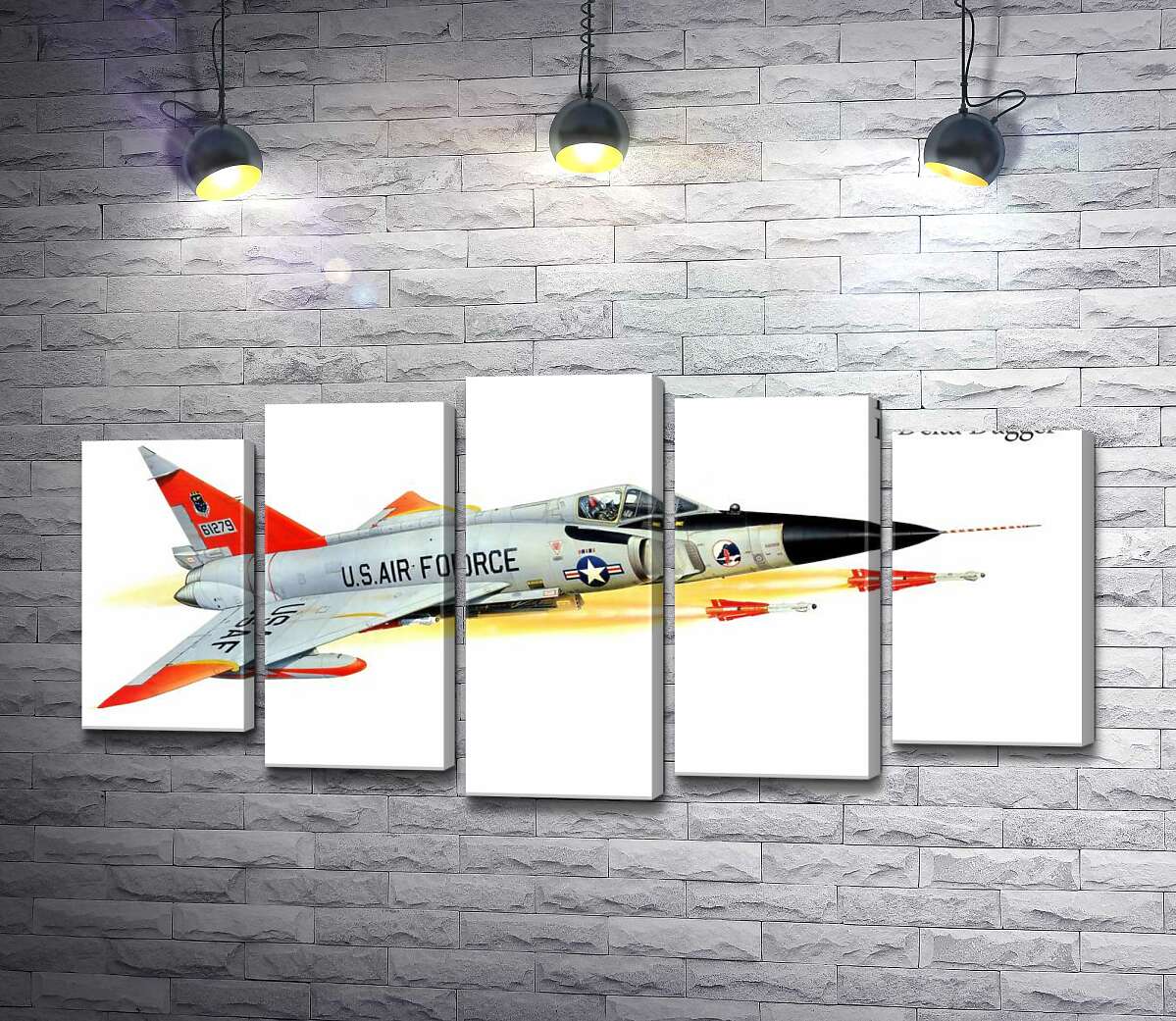 модульная картина Convair F-102 Delta Dagger – самолет-истребитель американского производства (Модуль №4)