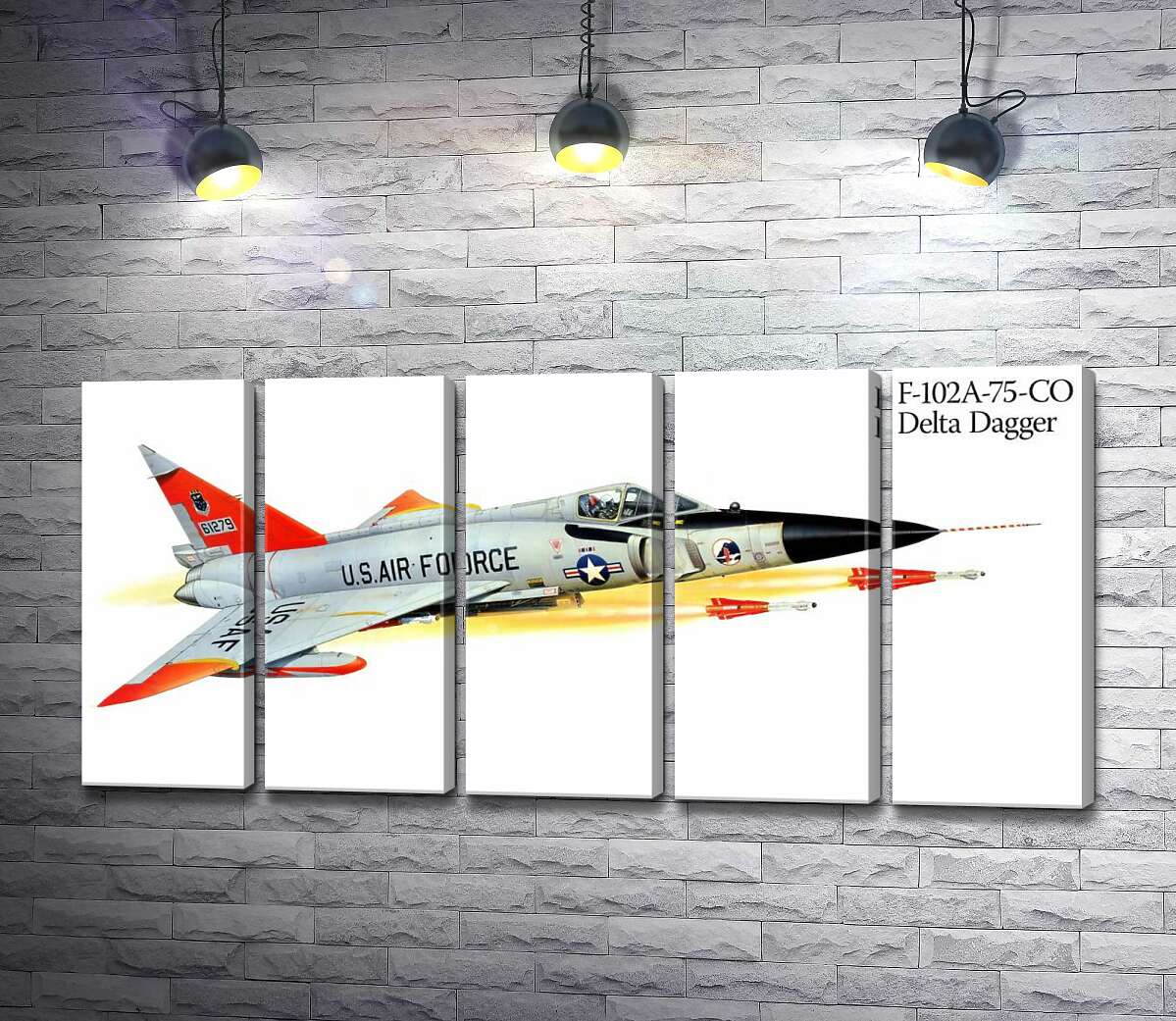 модульна картина Convair F-102 Delta Dagger - літак-винищувач американського виробництва (Модуль №26)