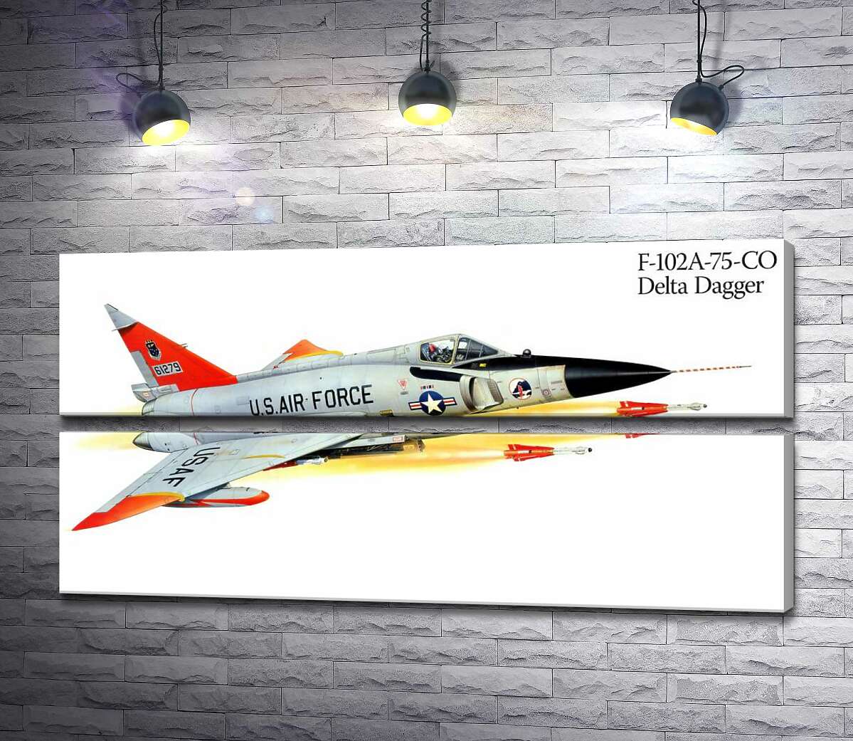 модульна картина Convair F-102 Delta Dagger - літак-винищувач американського виробництва (Модуль №7)