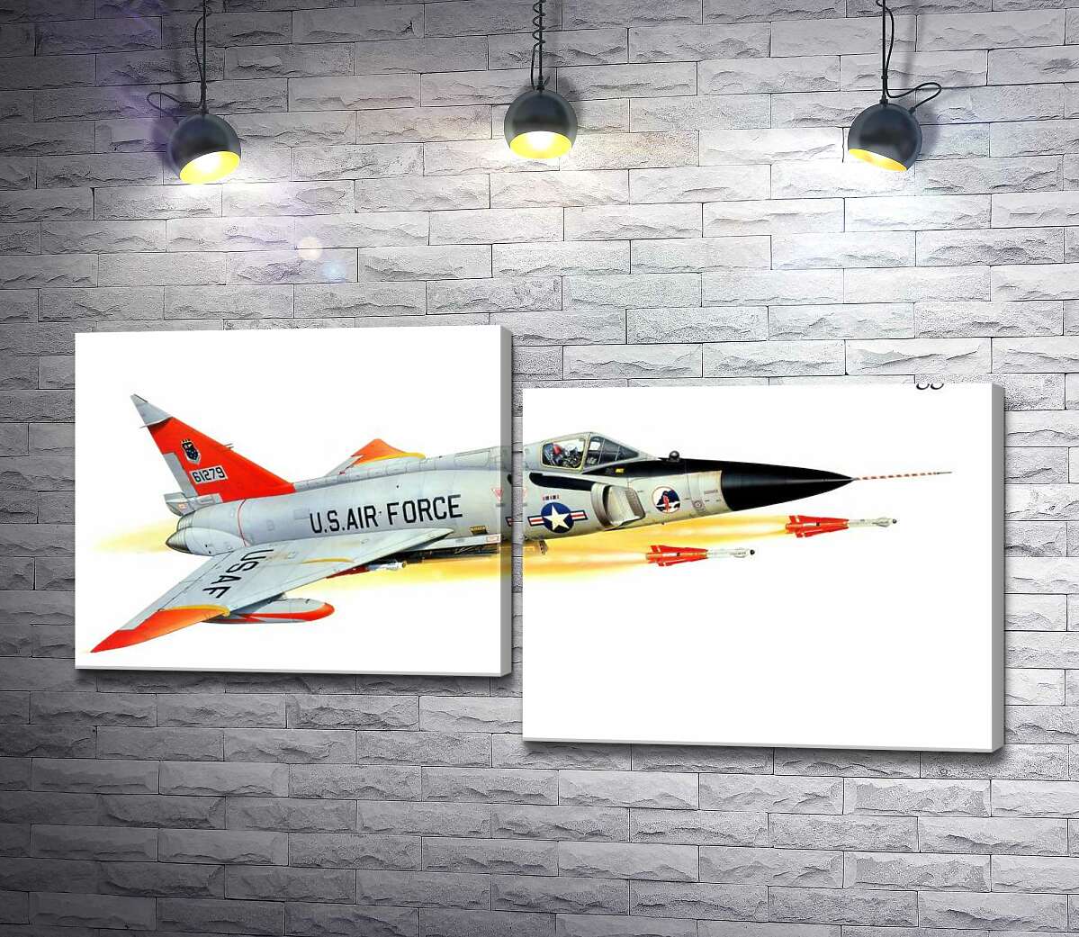 модульная картина Convair F-102 Delta Dagger – самолет-истребитель американского производства (Модуль №9)