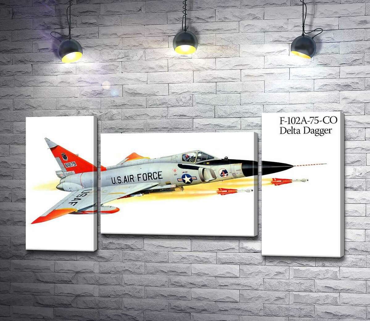 модульна картина Convair F-102 Delta Dagger - літак-винищувач американського виробництва (Модуль №11)