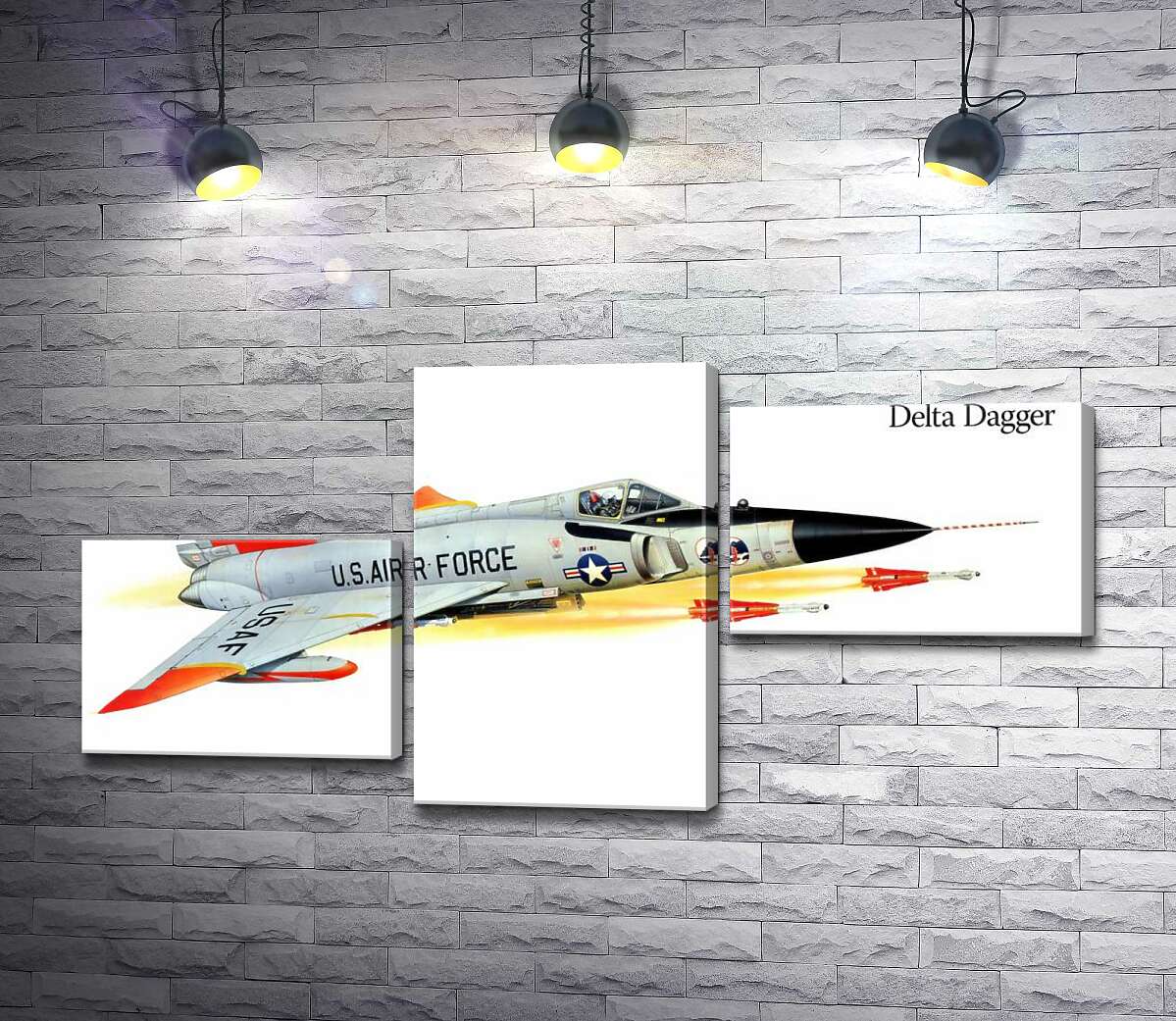 модульная картина Convair F-102 Delta Dagger – самолет-истребитель американского производства (Модуль №12)