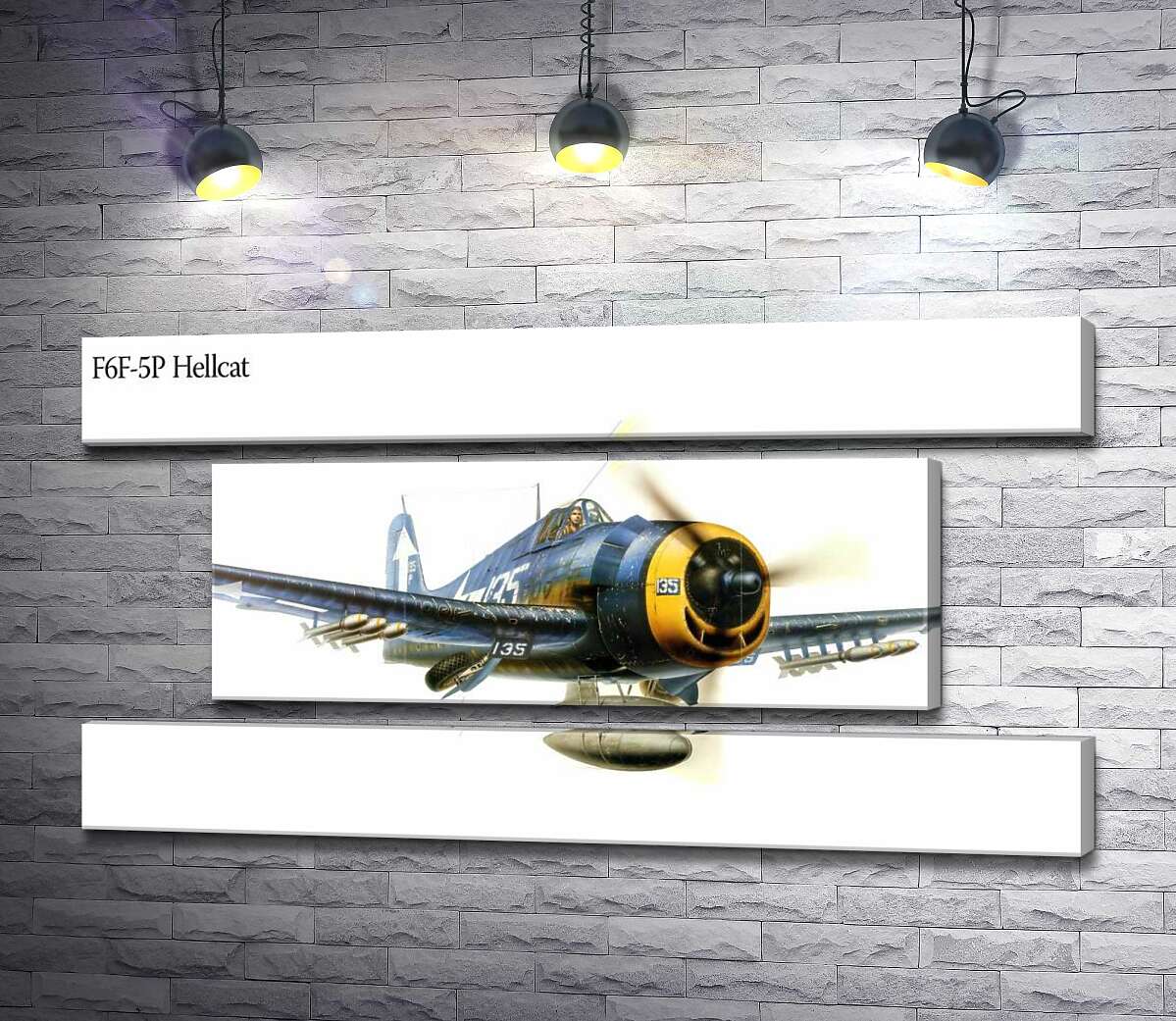 модульна картина "Пекельний кіт" - американський палубний винищувач Grumman F6F Hellcat (Модуль №18)