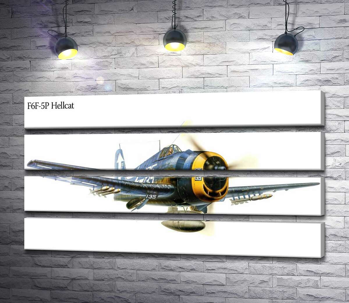 модульна картина "Пекельний кіт" - американський палубний винищувач Grumman F6F Hellcat (Модуль №22)