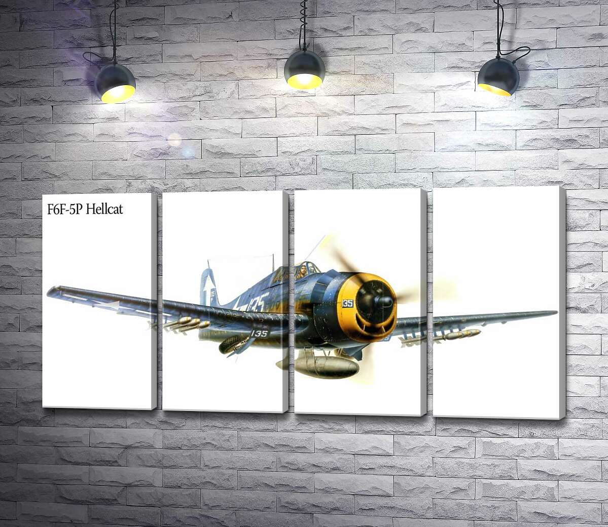 модульна картина "Пекельний кіт" - американський палубний винищувач Grumman F6F Hellcat (Модуль №24)