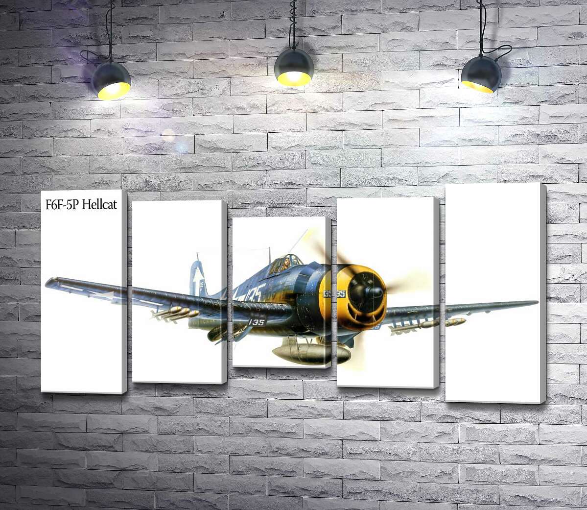 модульна картина "Пекельний кіт" - американський палубний винищувач Grumman F6F Hellcat (Модуль №27)