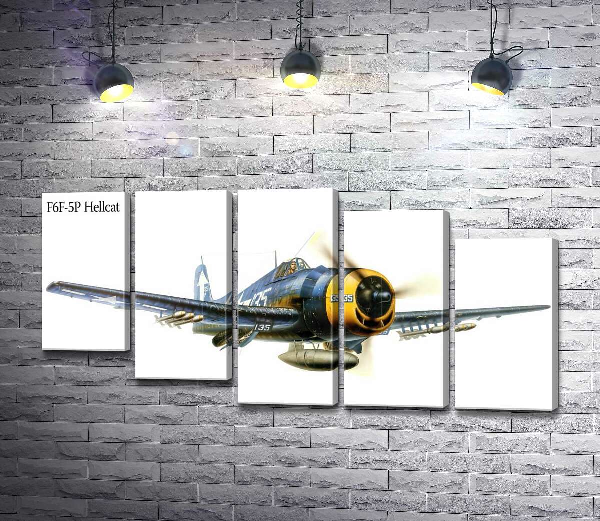 модульна картина "Пекельний кіт" - американський палубний винищувач Grumman F6F Hellcat (Модуль №28)