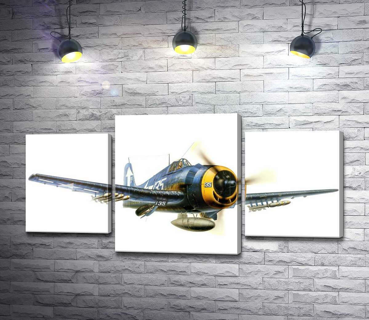 модульна картина "Пекельний кіт" - американський палубний винищувач Grumman F6F Hellcat (Модуль №10)
