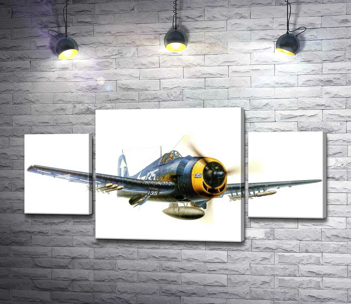модульна картина "Пекельний кіт" - американський палубний винищувач Grumman F6F Hellcat (Модуль №5)