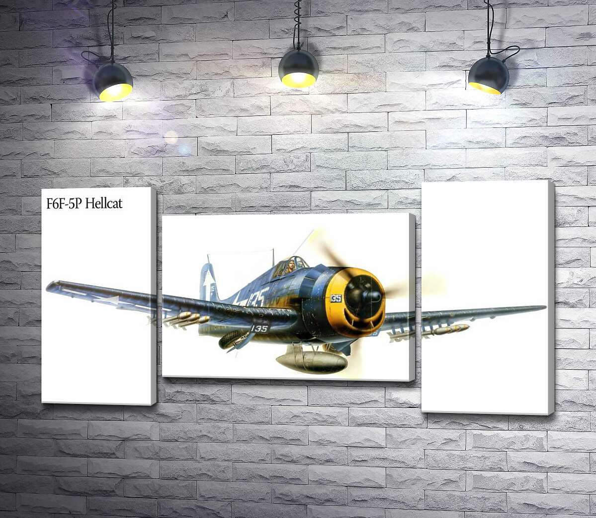 модульна картина "Пекельний кіт" - американський палубний винищувач Grumman F6F Hellcat (Модуль №11)