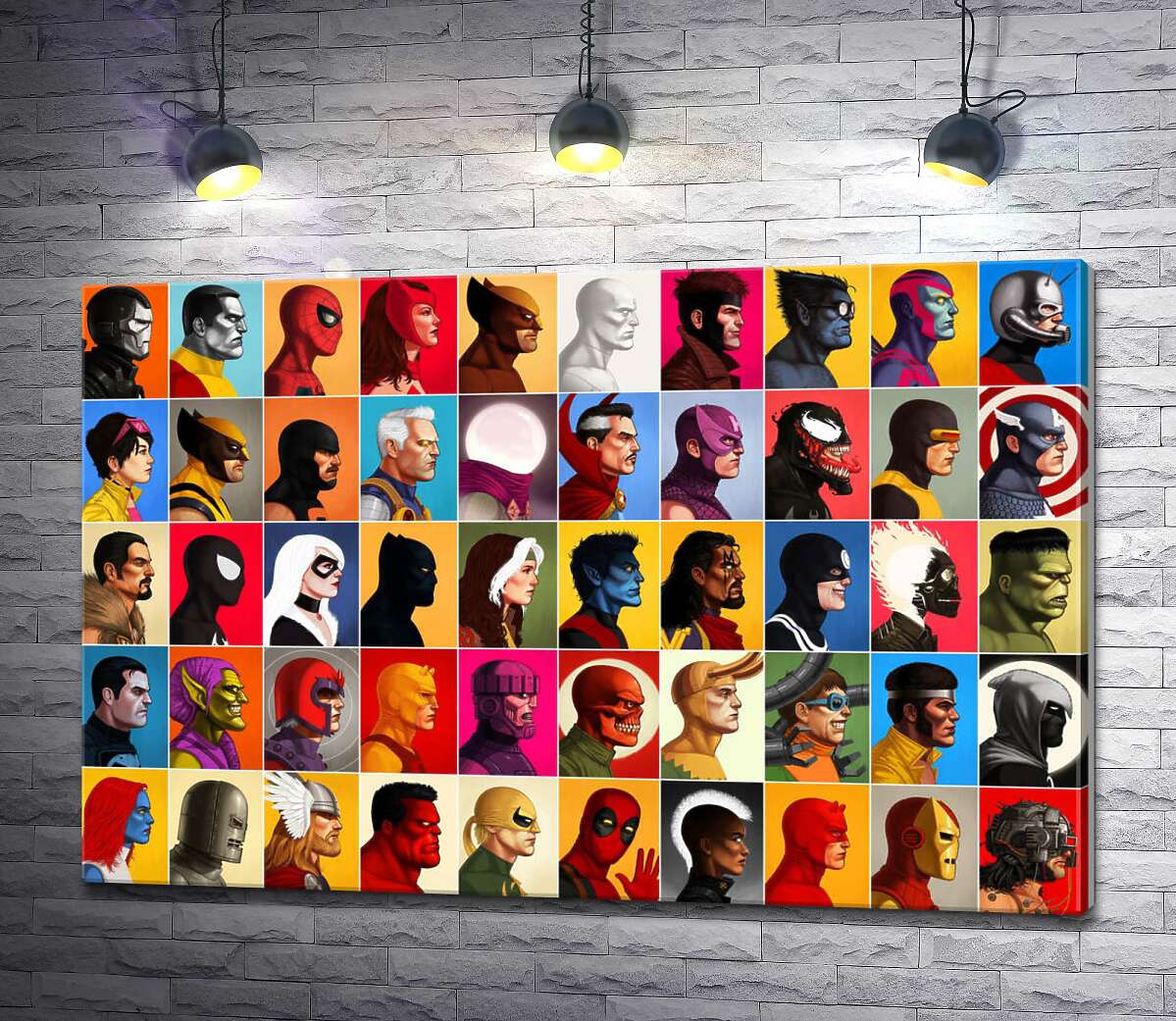картина Постер профилей супергероев Marvel