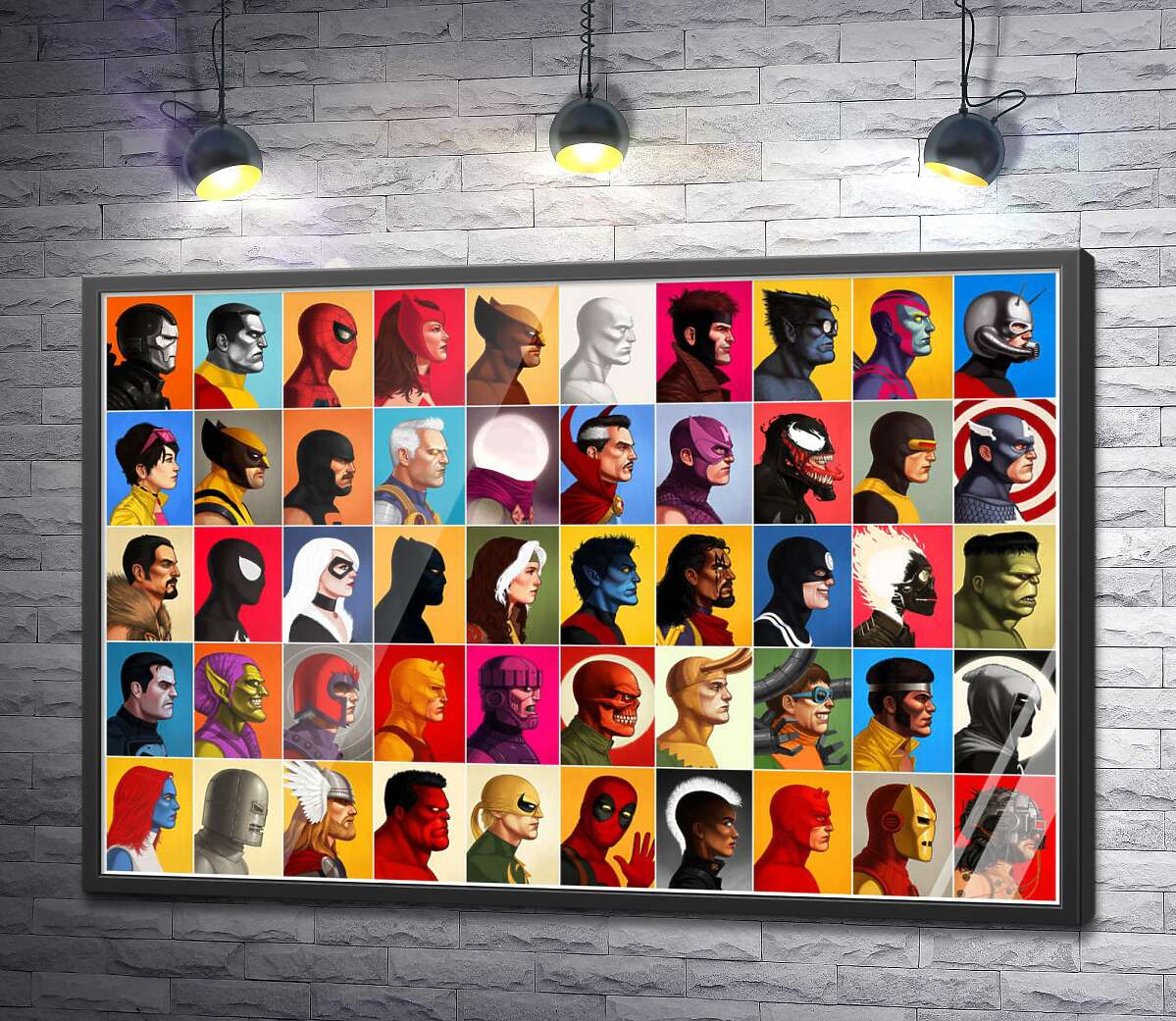 постер Постер профилей супергероев Marvel