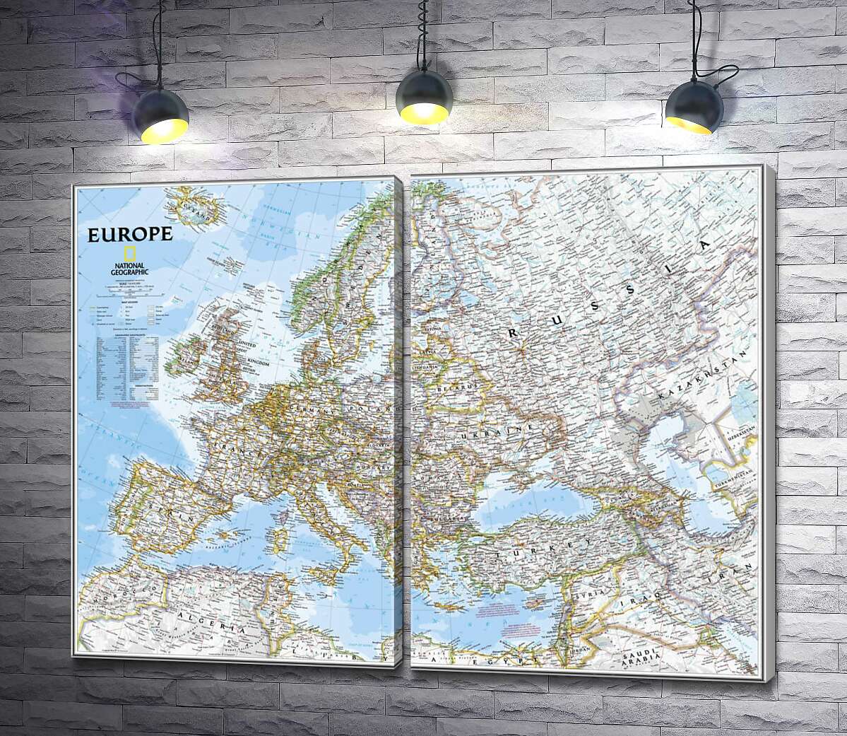 модульна картина Політична карта Європи від National Geographic