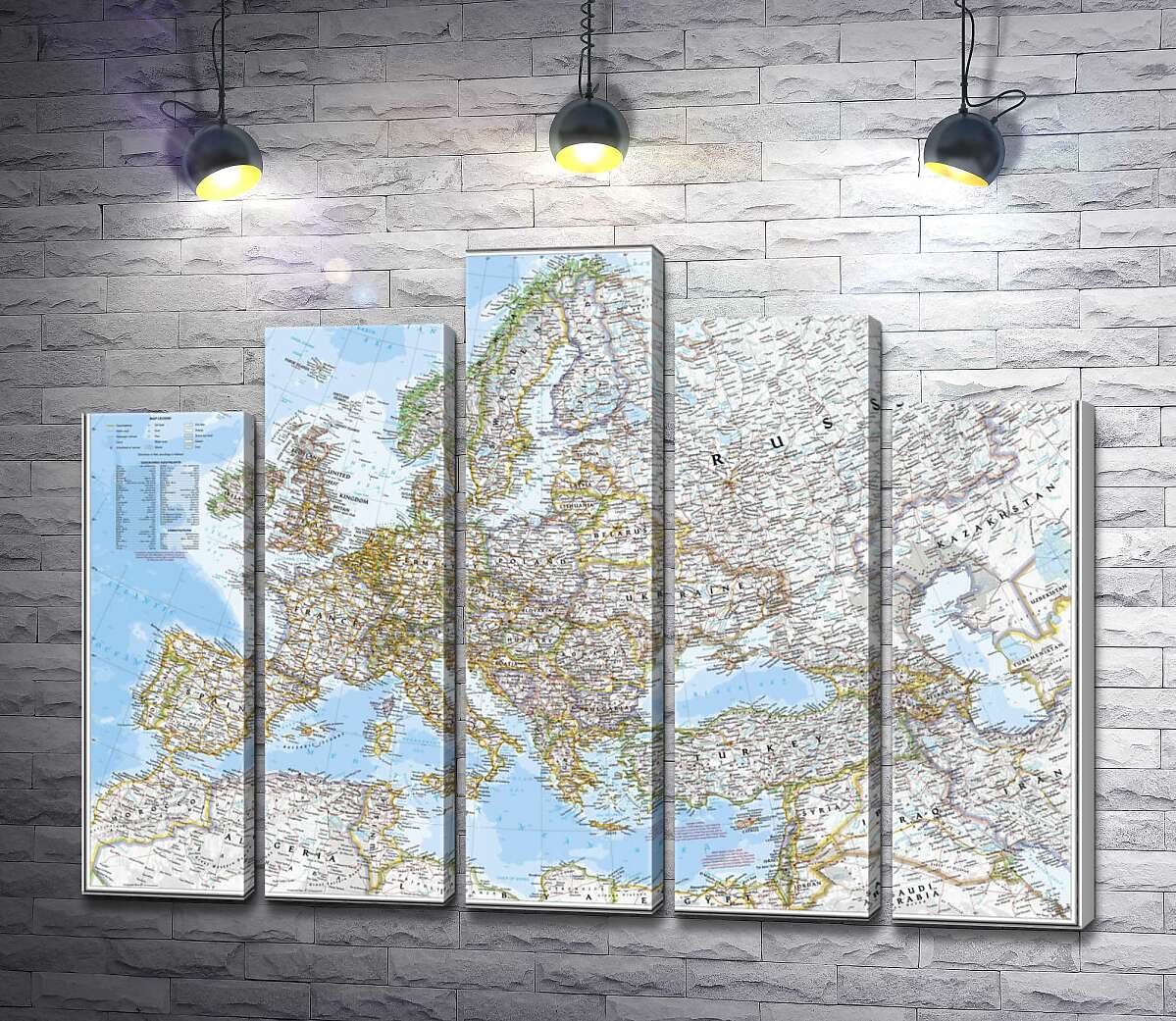 модульна картина Політична карта Європи від National Geographic (Модуль №29)
