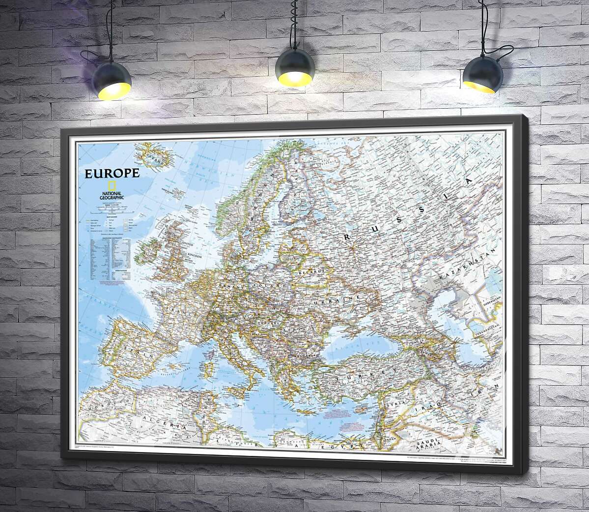 постер Политическая карта Европы от National Geographic
