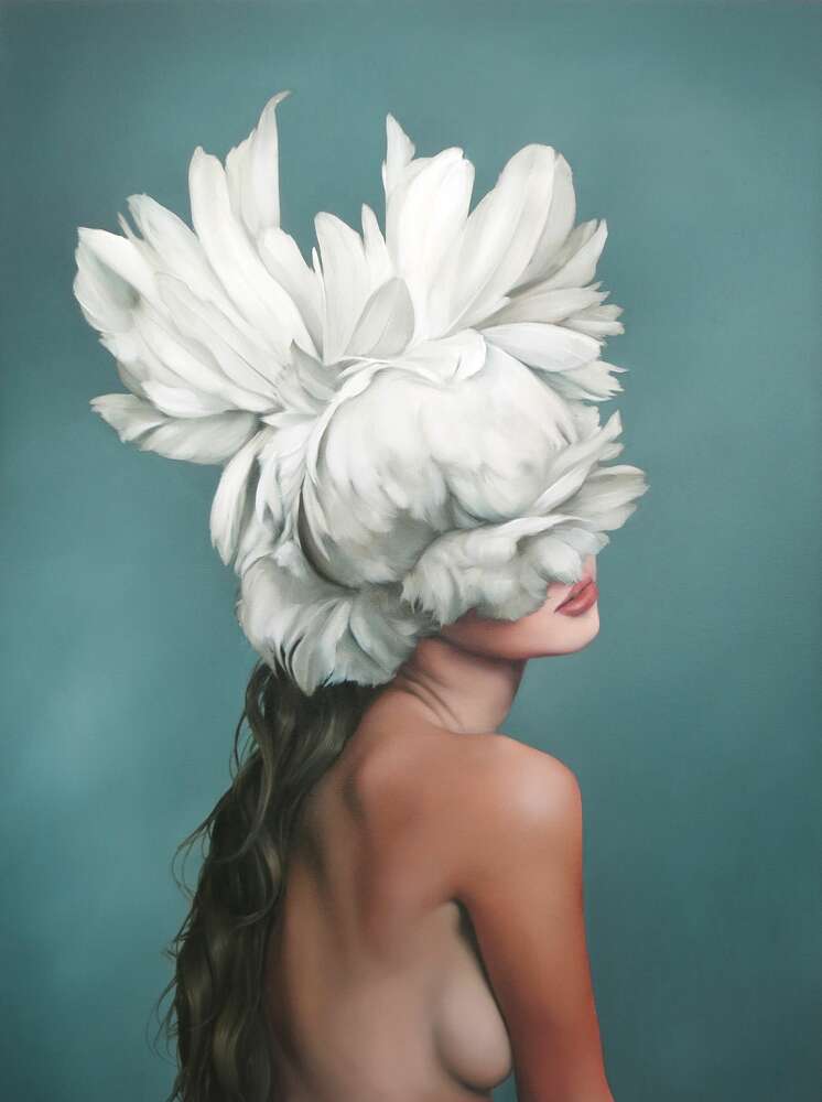 картина-постер Девушка с цветочной головой – Эми Джадд (Amy Judd)
