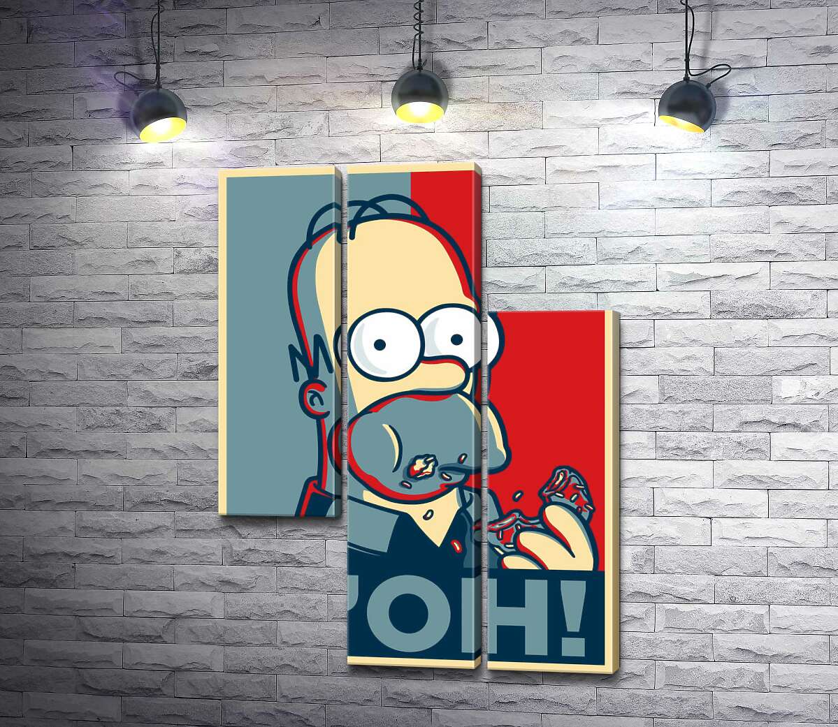 модульная картина Гомер Симпсон (Homer Simpson) объедается донатами (Модуль №13)