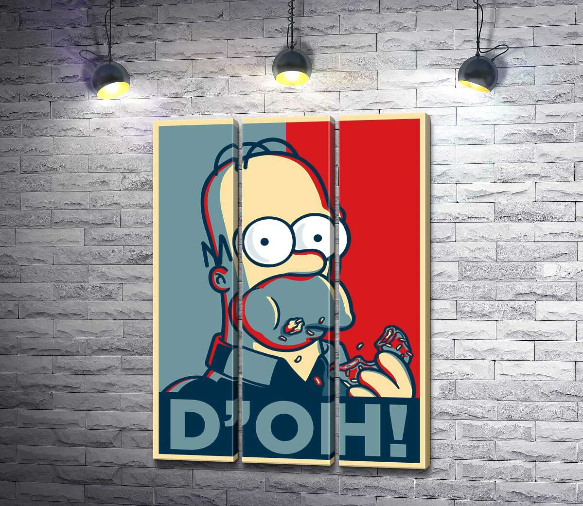 модульна картина Гомер Сімпсон (Homer Simpson) об'їдається донатами
