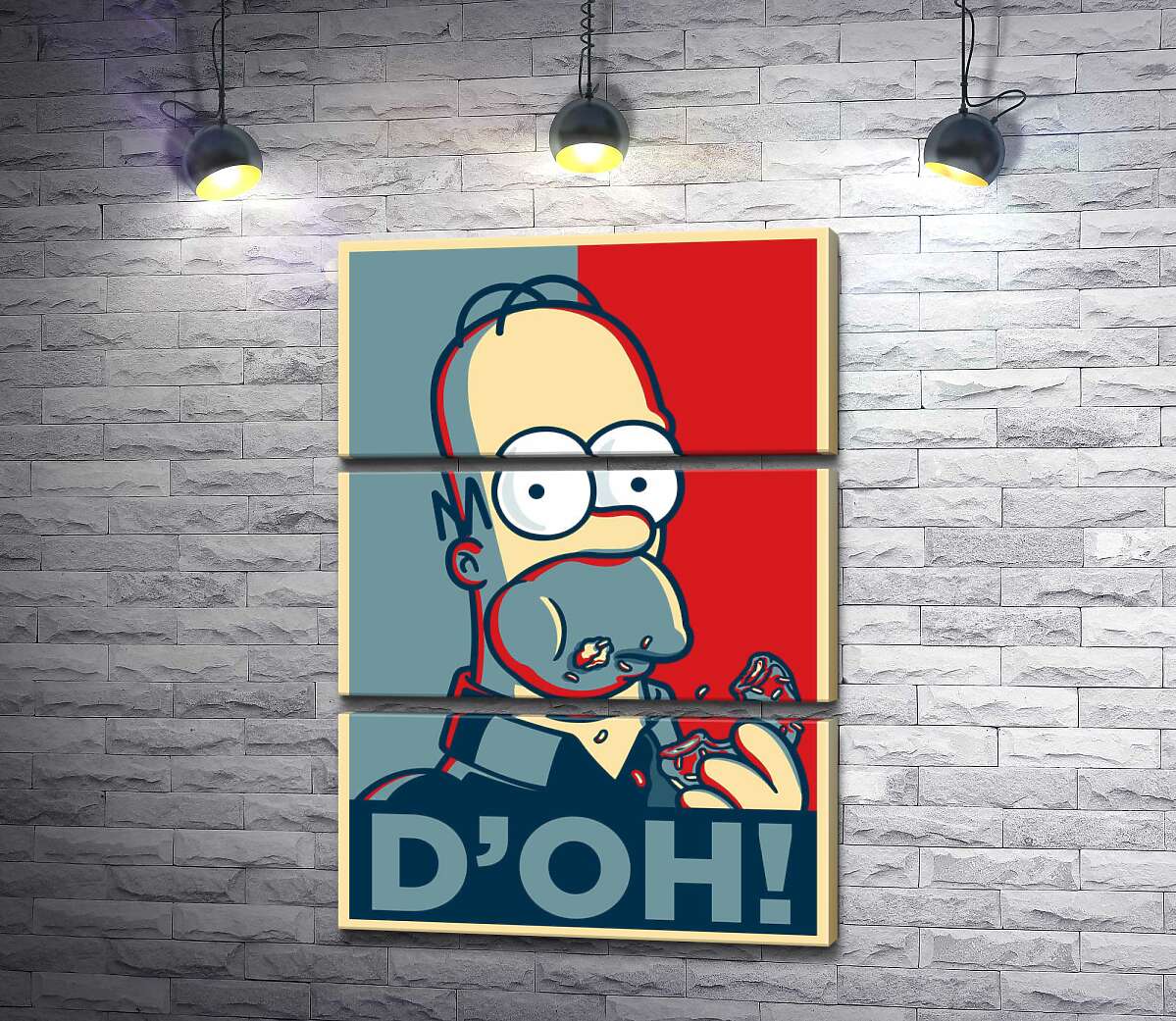 модульная картина Гомер Симпсон (Homer Simpson) объедается донатами (Модуль №15)