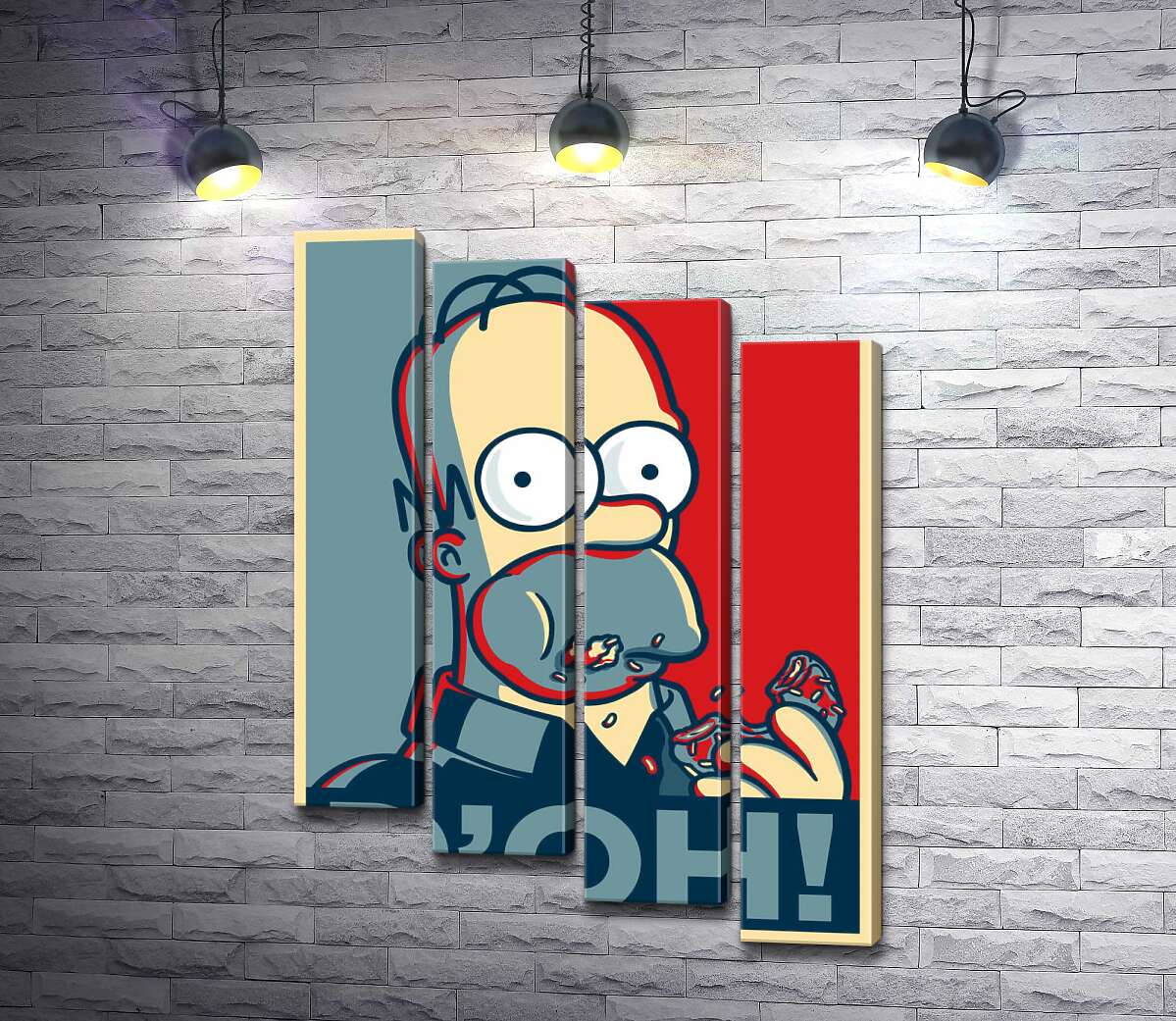 модульна картина Гомер Сімпсон (Homer Simpson) об'їдається донатами (Модуль №19)