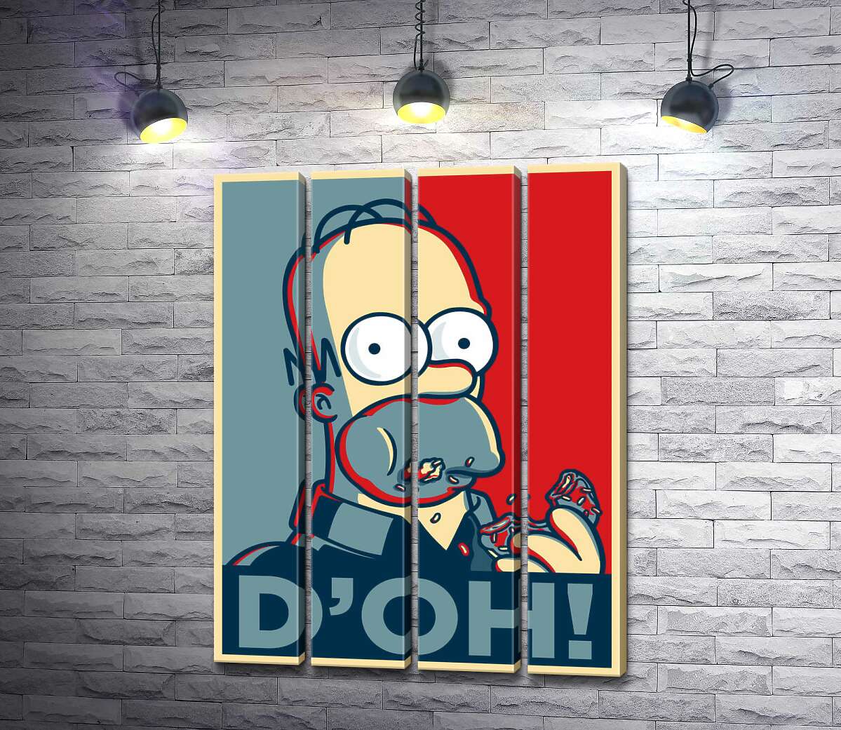 модульная картина Гомер Симпсон (Homer Simpson) объедается донатами (Модуль №24)