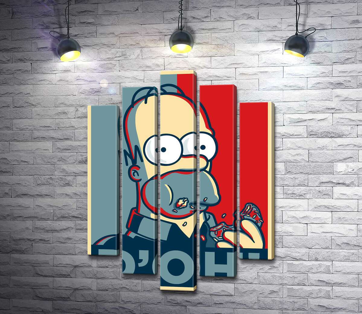 модульна картина Гомер Сімпсон (Homer Simpson) об'їдається донатами (Модуль №4)