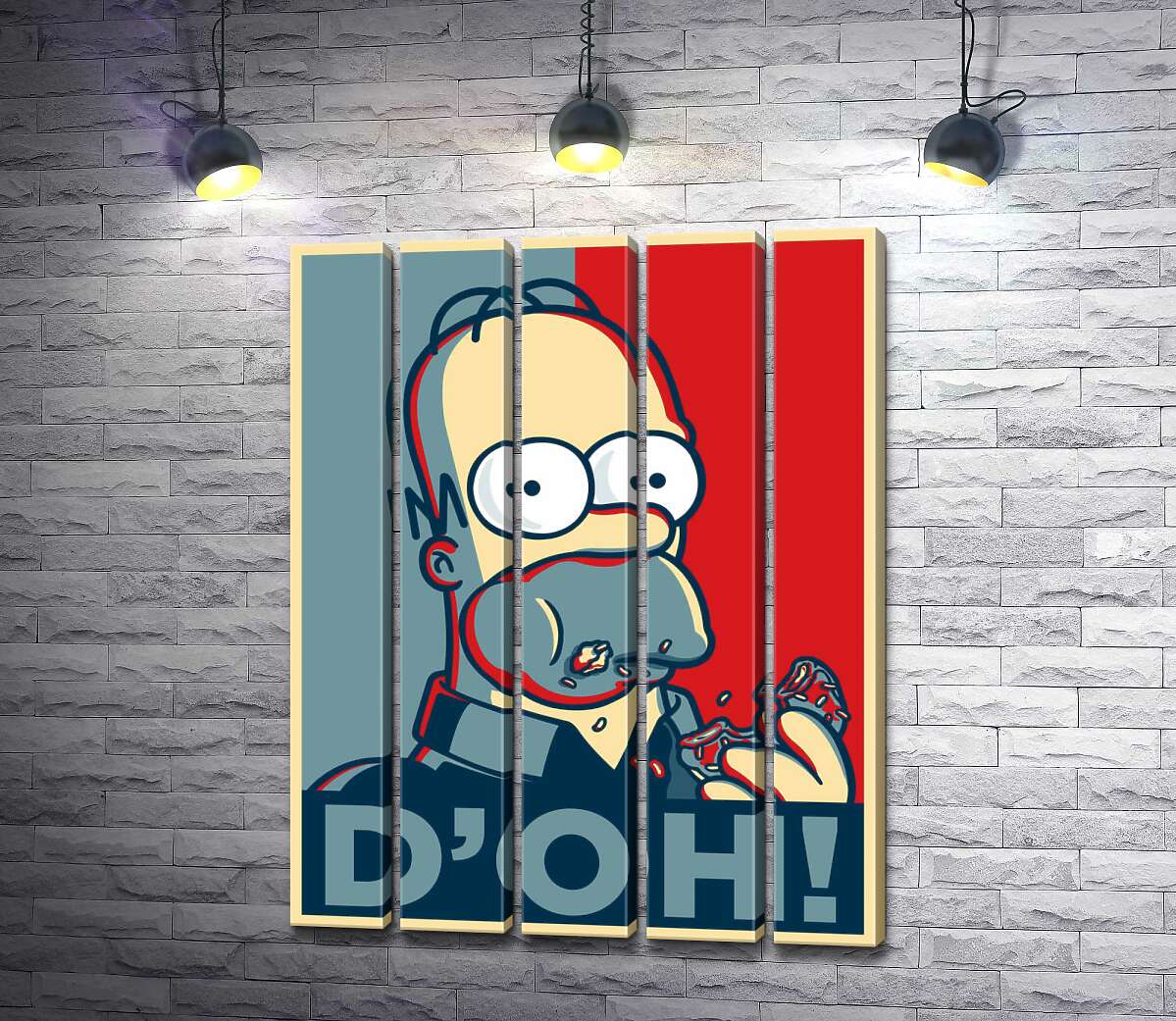 модульна картина Гомер Сімпсон (Homer Simpson) об'їдається донатами (Модуль №26)