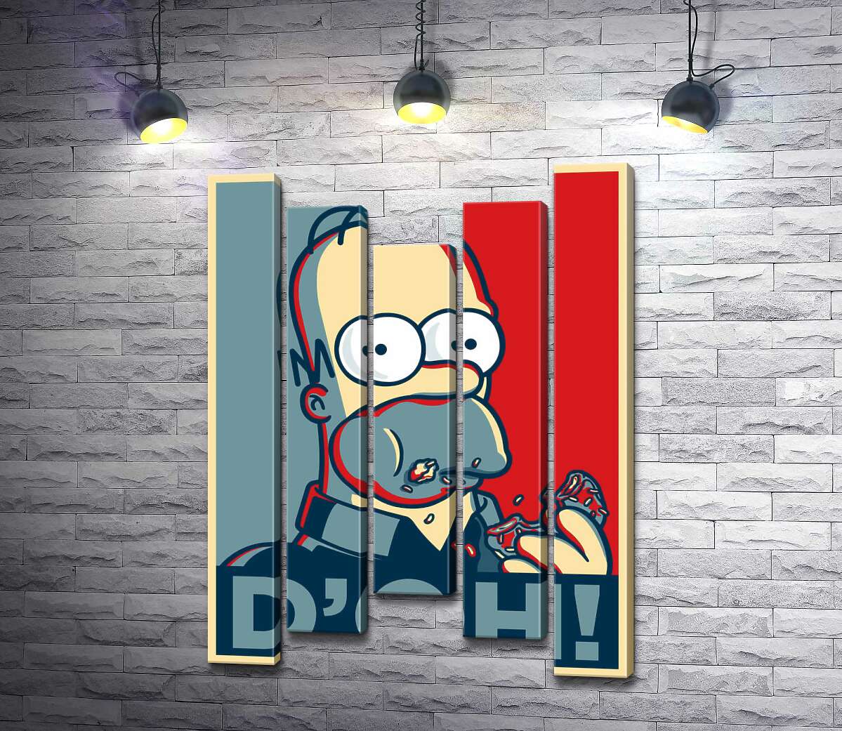 модульная картина Гомер Симпсон (Homer Simpson) объедается донатами (Модуль №27)