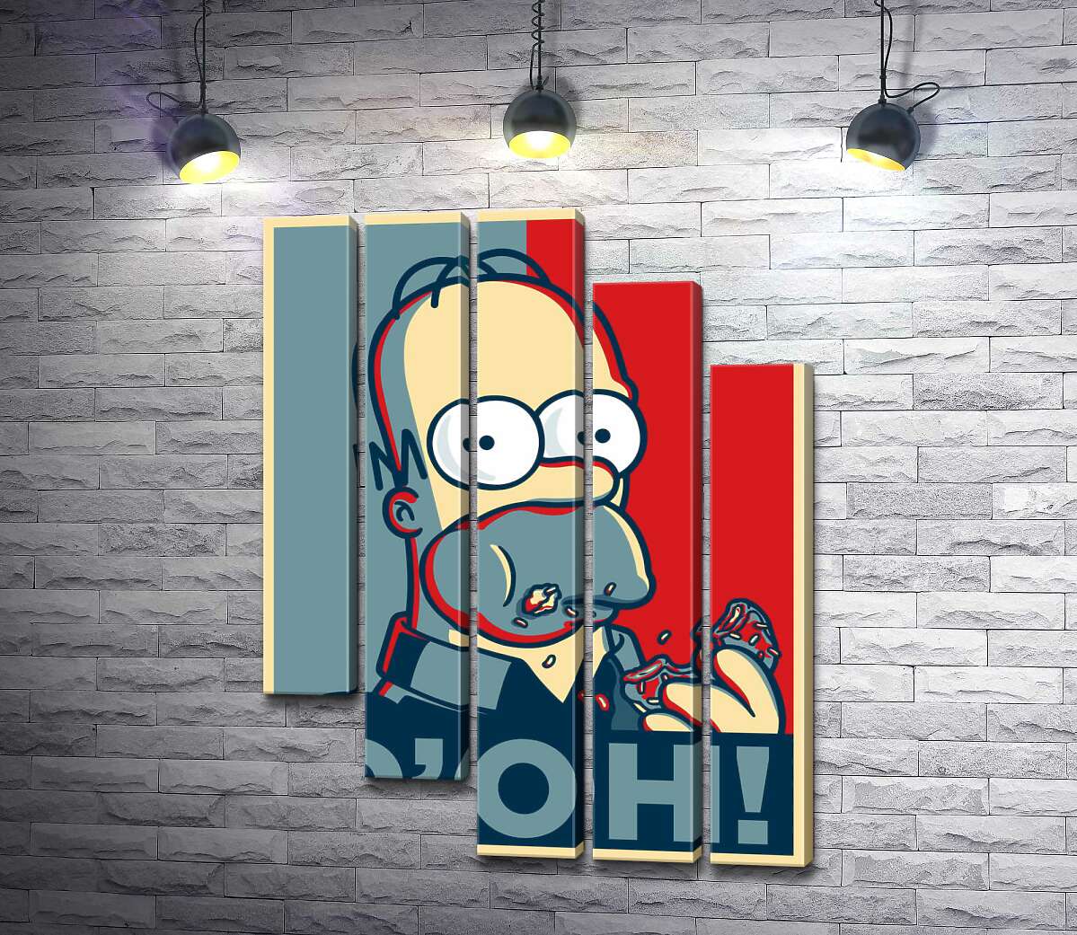 модульная картина Гомер Симпсон (Homer Simpson) объедается донатами (Модуль №28)