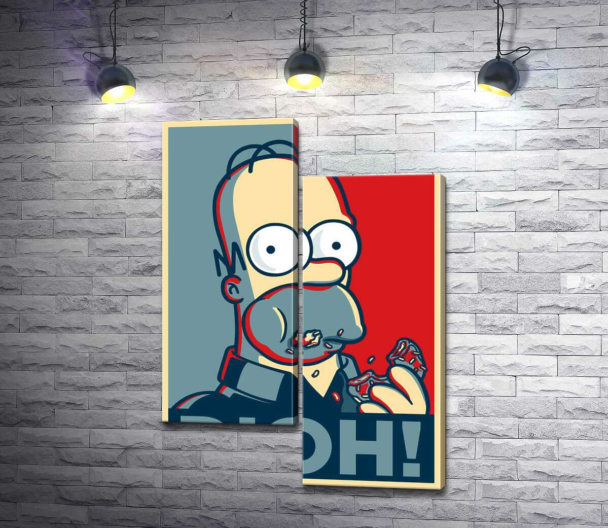 модульна картина Гомер Сімпсон (Homer Simpson) об'їдається донатами (Модуль №9)