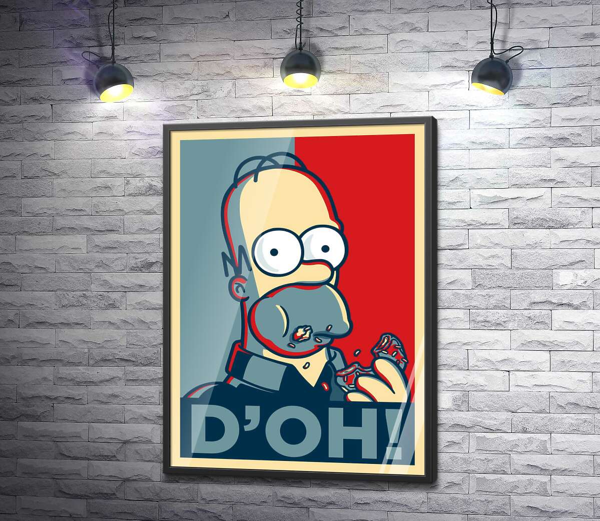 постер Гомер Симпсон (Homer Simpson) объедается донатами