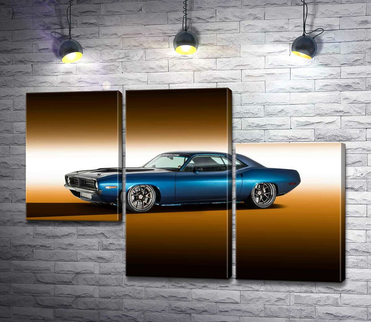 модульная картина Синий автомобиль Dodge Muscle (Модуль №13)