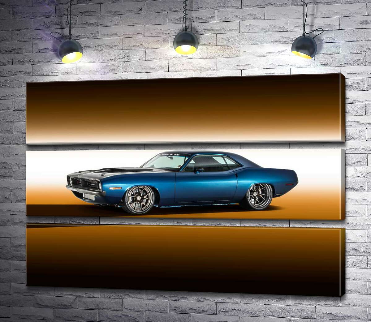 модульная картина Синий автомобиль Dodge Muscle (Модуль №15)