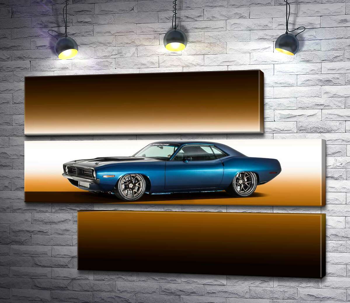 модульна картина Синій автомобіль Dodge Muscle (Модуль №16)