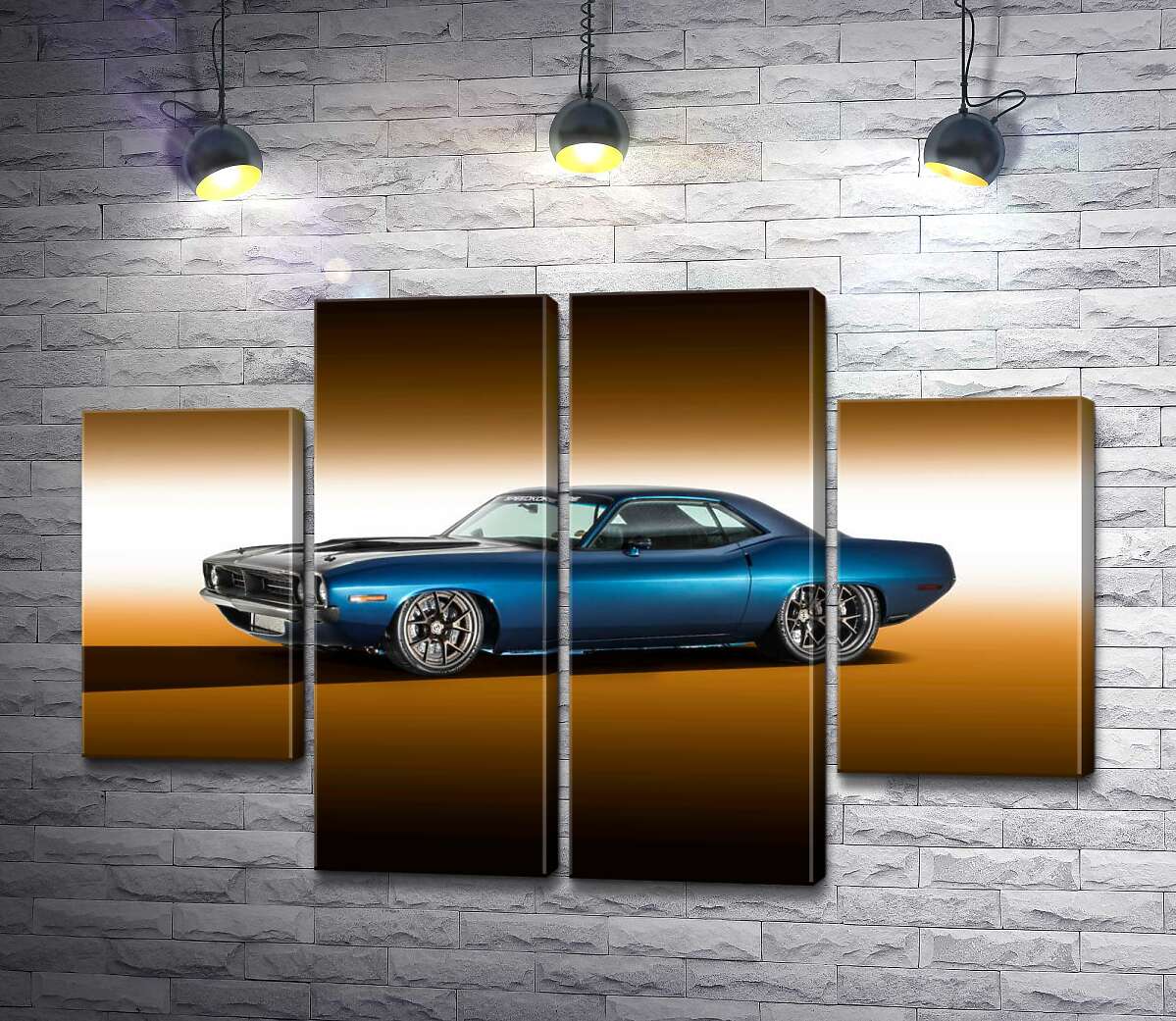 модульна картина Синій автомобіль Dodge Muscle (Модуль №20)