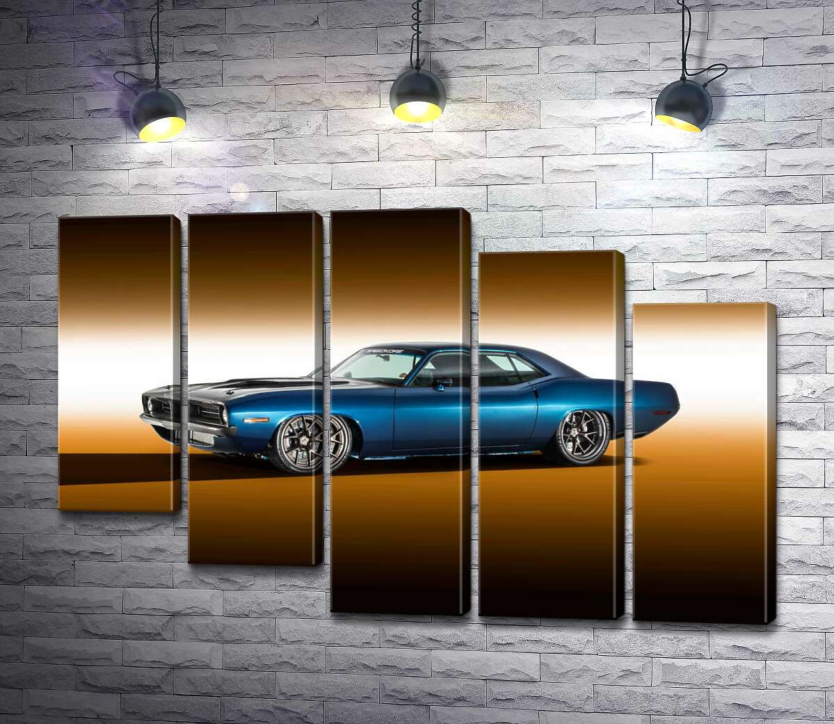модульная картина Синий автомобиль Dodge Muscle (Модуль №28)