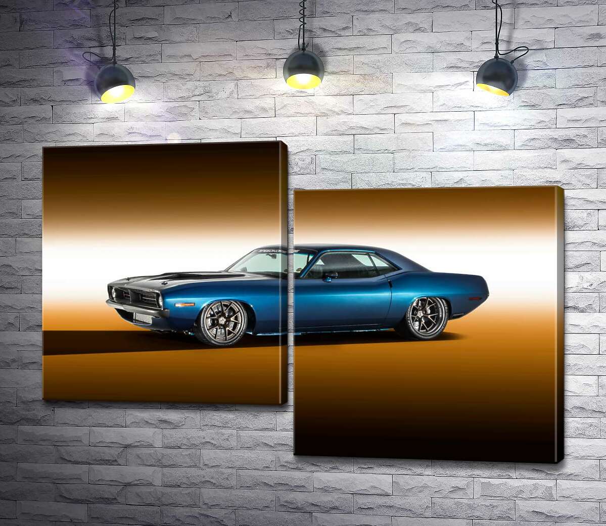 модульна картина Синій автомобіль Dodge Muscle (Модуль №9)