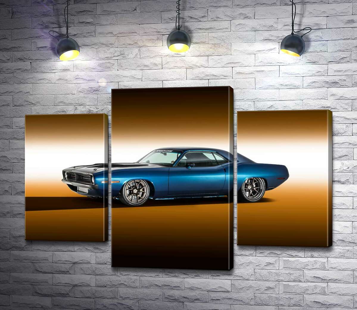 модульна картина Синій автомобіль Dodge Muscle (Модуль №10)