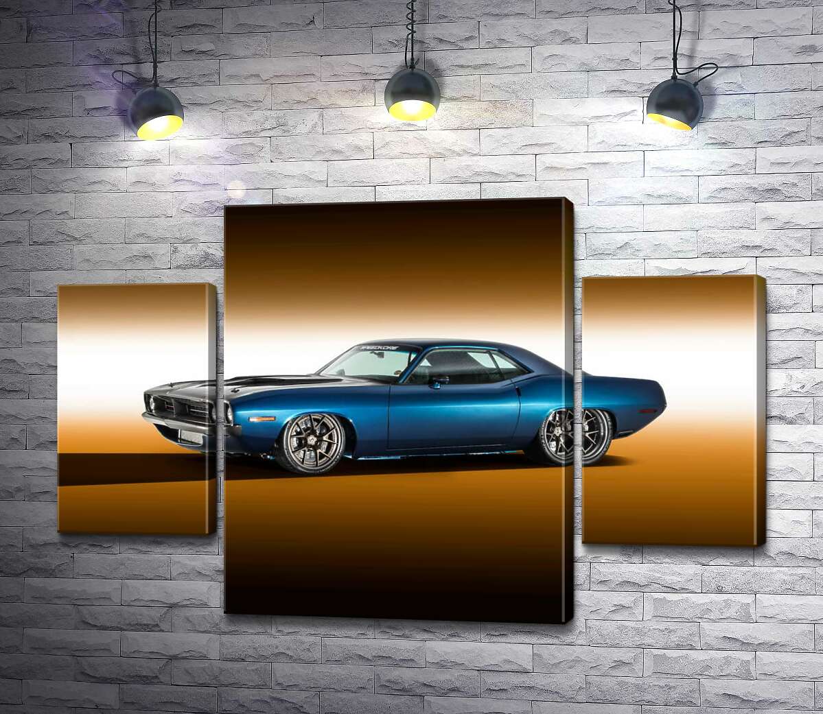 модульна картина Синій автомобіль Dodge Muscle (Модуль №5)