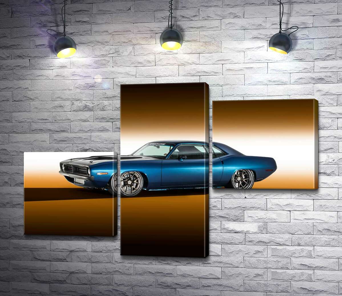 модульна картина Синій автомобіль Dodge Muscle (Модуль №12)